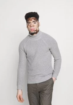 Descuento 😍 Brave Soul Jersey De Punto - Light Grey Marl, Hombre 🛒