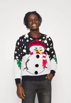 Gran venta ✔️ Brave Soul XMAS - Jersey De Punto - Navy/white, Hombre ✔️