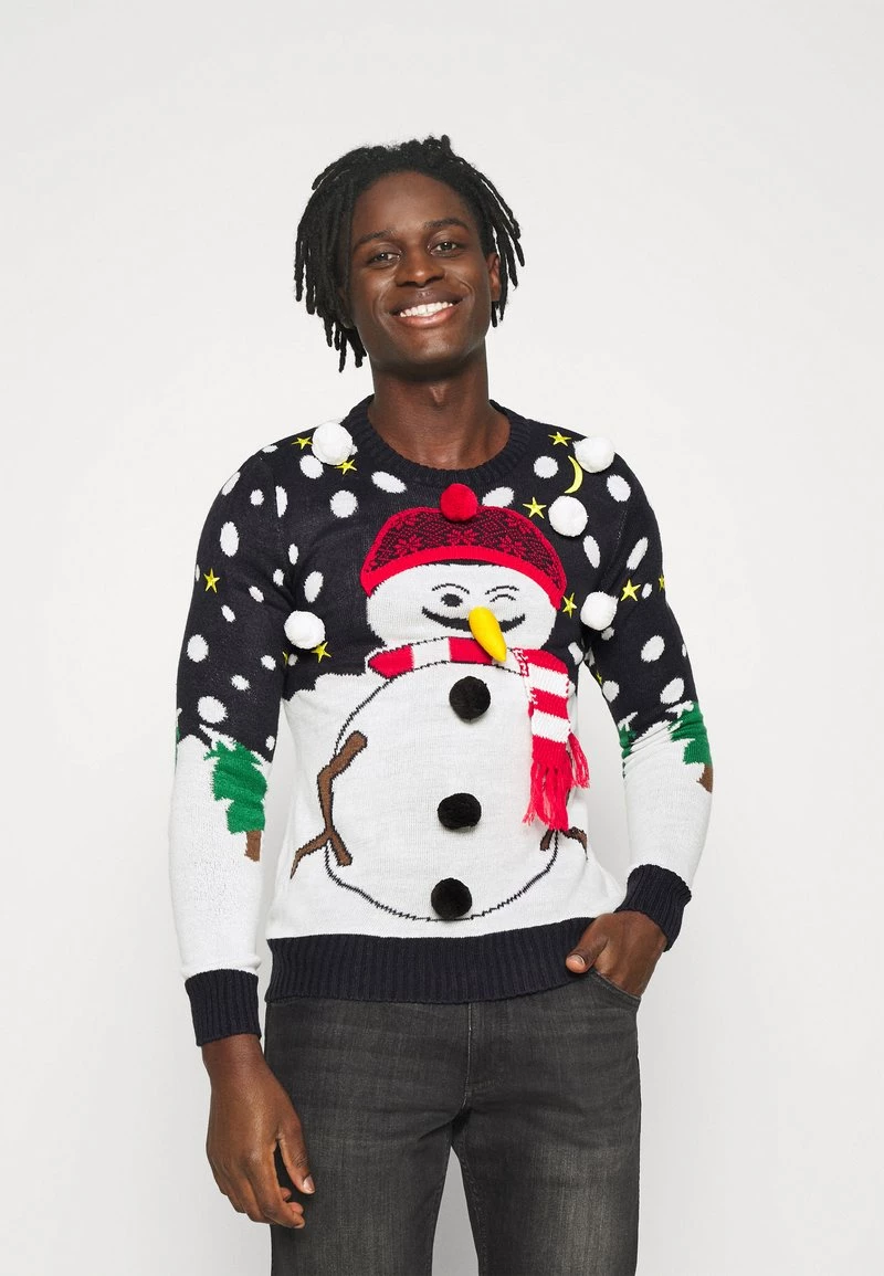 Gran venta ✔️ Brave Soul XMAS - Jersey De Punto - Navy/white, Hombre ✔️