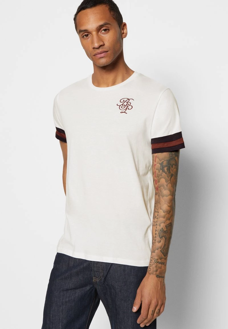 Presupuesto 🛒 Brave Soul DRUMMOND - Camiseta Estampada - Optic White/rich Navy/burgundy, Hombre ✨ - Imagen 5