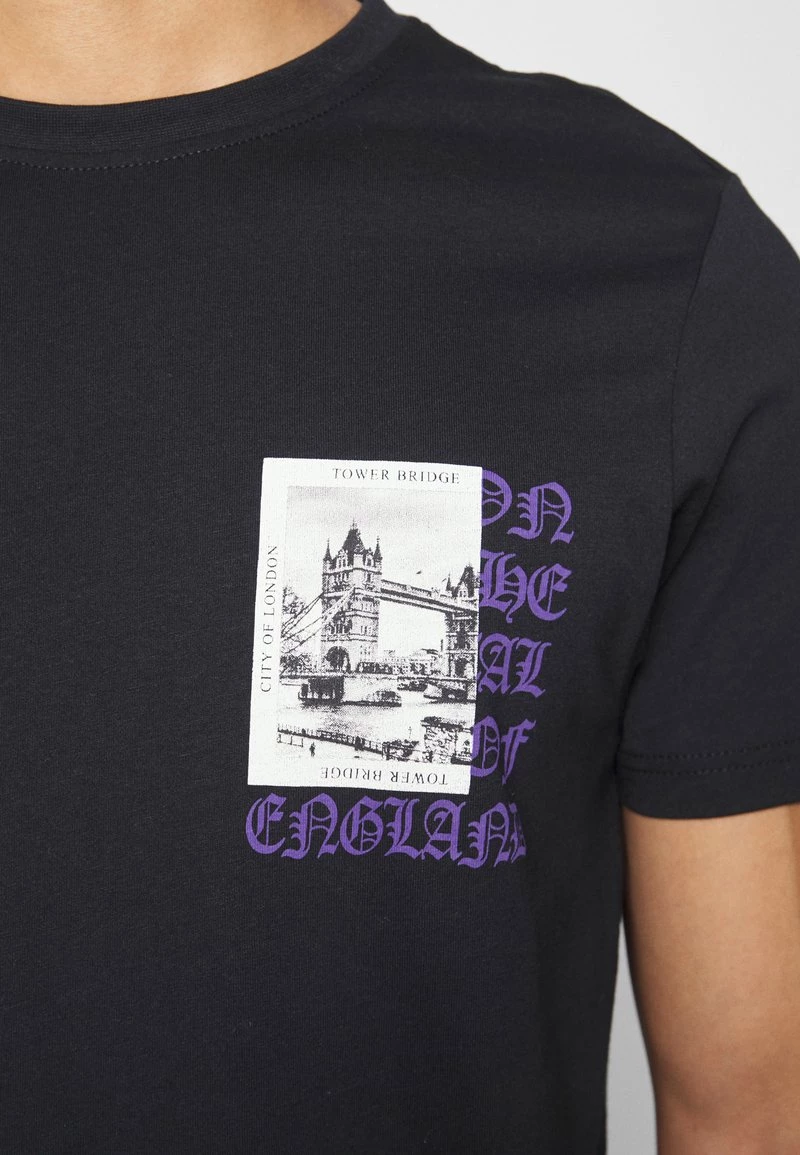 Lo mas barato ⭐ Brave Soul Camiseta Estampada - Jet Black/multicolour, Hombre 🔔 - Imagen 7