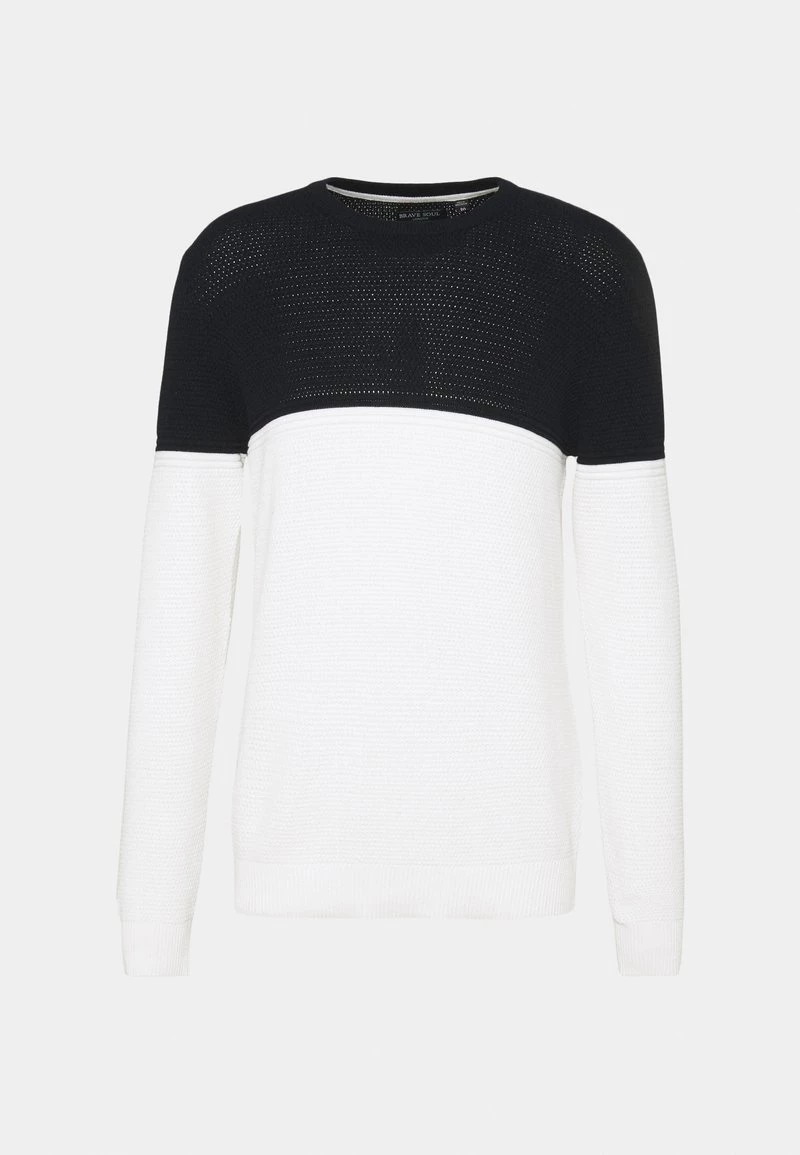 Nuevo ⌛ Brave Soul Jersey De Punto - Midnight Navy/vintage White, Hombre ✨ - Imagen 4