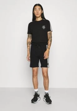 Para estrenar 👍 Brave Soul ALEX - Camiseta Estampada - Jet Black/light Grey Marl, Hombre ⌛