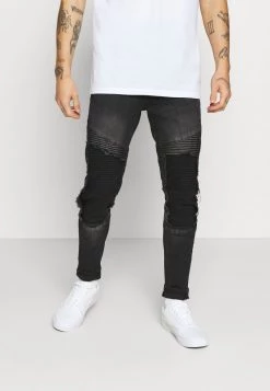 Descuento ❤️ Brave Soul BLAKE - Vaqueros Pitillo - Charcoal, Hombre 👍