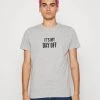 Mejor trato 🧨 Brave Soul Camiseta Estampada - Grey Marl/black, Hombre ⌛