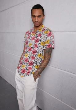 Lo mas barato 😉 Brave Soul CATALON - Camisa - Ecru/multi, Hombre ⭐