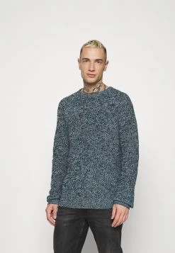 Mejor precio 🤩 Brave Soul WINTHORP - Jersey De Punto - Ocean Blue/ Vintage White/ French Navy Twist, Hombre ⭐