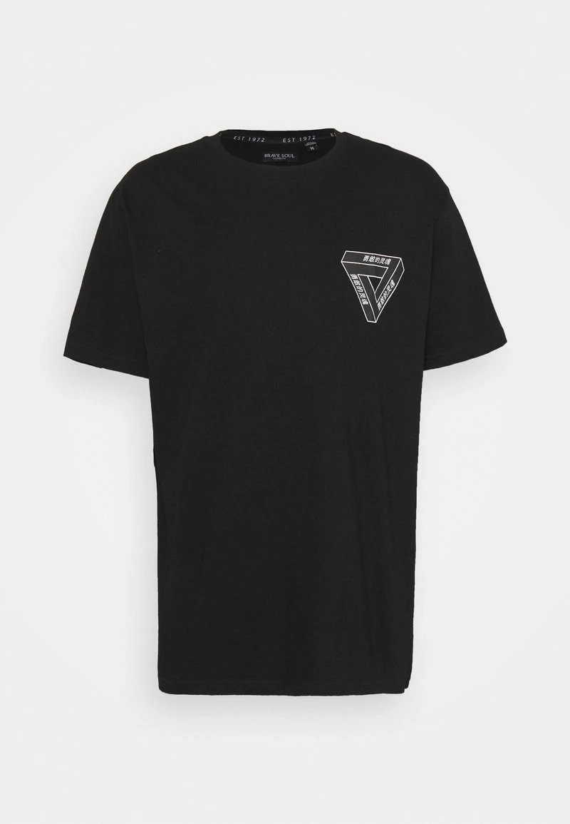 Mejor precio ✔️ Brave Soul SCALE - Camiseta Estampada - Black, Hombre 🥰