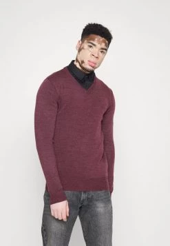 Descuento 🎁 Brave Soul QUAZARD - Jersey De Punto - Dark Burgundy Mix, Hombre 👏