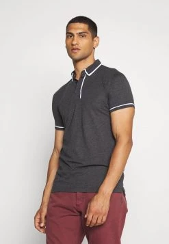 Descuento ✔️ Brave Soul VIRGIL - Polo - Dark Charcoal Marl/optic White, Hombre 🌟