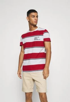 Nuevo 🔥 Brave Soul KOLOA - Camiseta Estampada - Optic White/red/dark Navy, Hombre ❤️