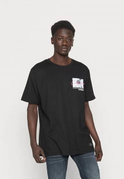 Mejor trato ⌛ Brave Soul Camiseta Estampada - Jet Black/multicolour, Hombre 😍