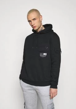 Lo mas barato 👍 Brave Soul CHELSEA - Jersey Con Capucha - Jet Black/white, Hombre 🔔