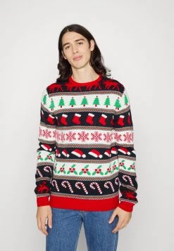 Venta express ✨ Brave Soul FAIRISLE - Jersey De Punto - Red/multi Colour, Hombre 🛒