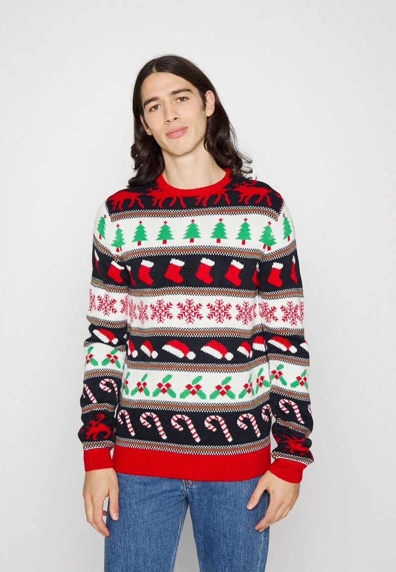 Venta express ✨ Brave Soul FAIRISLE - Jersey De Punto - Red/multi Colour, Hombre 🛒