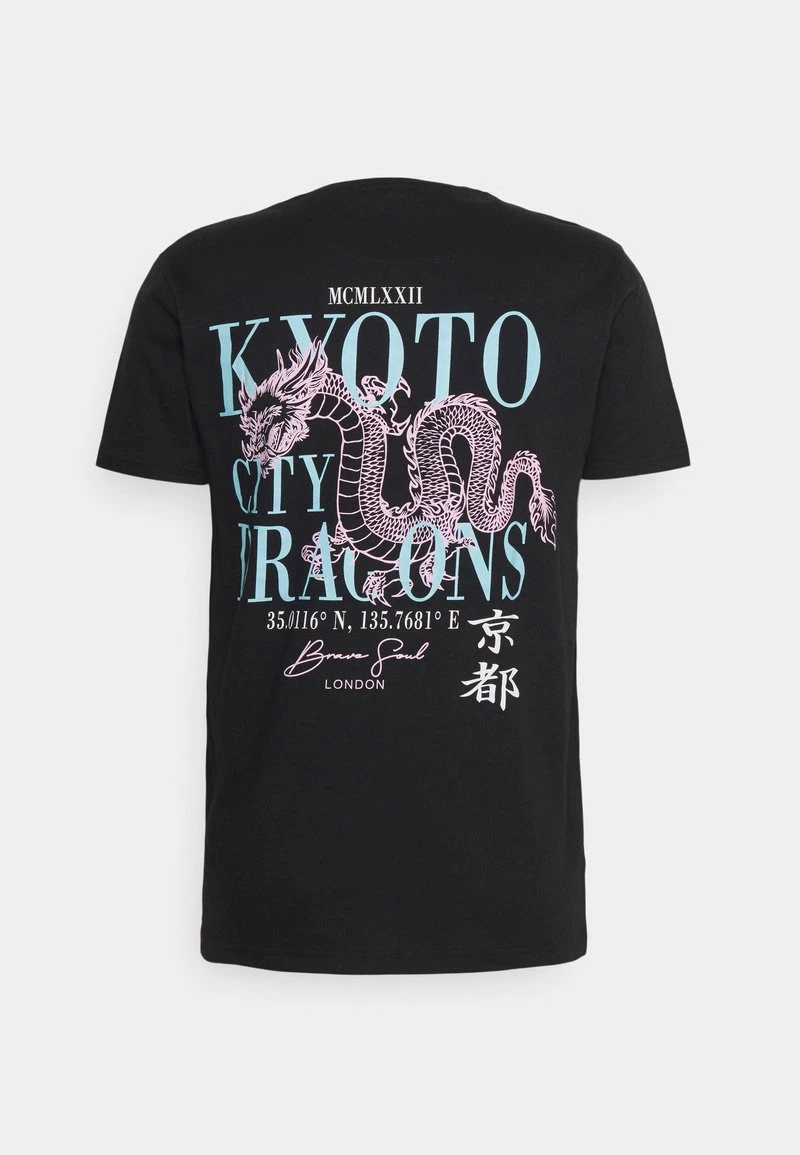 Nuevo 🔥 Brave Soul GION - Camiseta Estampada - Jet Black, Hombre 😍 - Imagen 2