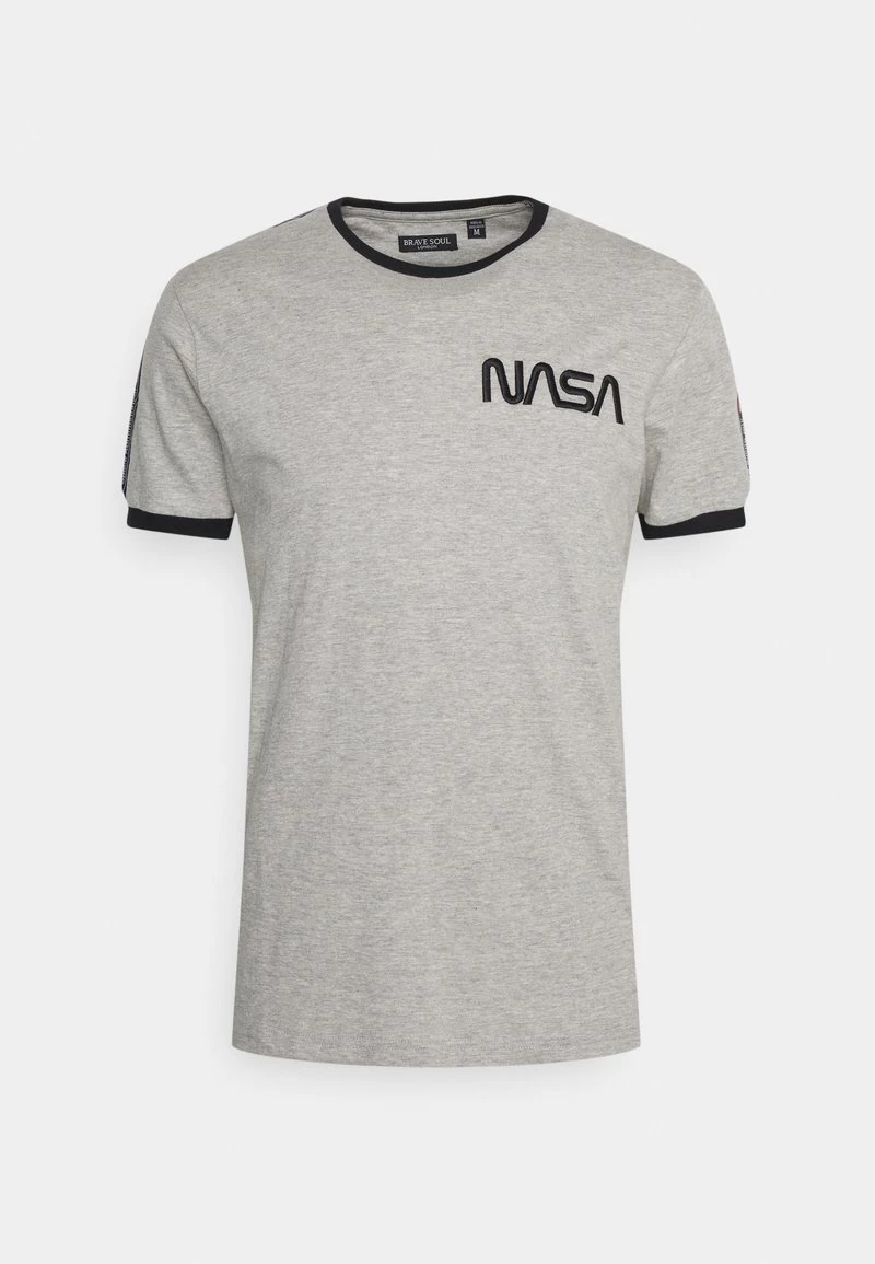 Para estrenar 👍 Brave Soul GLENN - Camiseta Estampada - Light Grey Marl, Hombre ✨