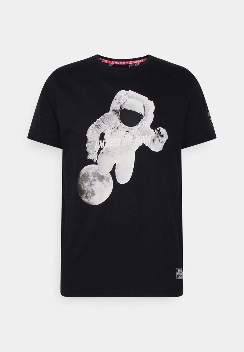 mejor venta ⭐ Brave Soul Camiseta Estampada - Jet Black, Hombre 🥰