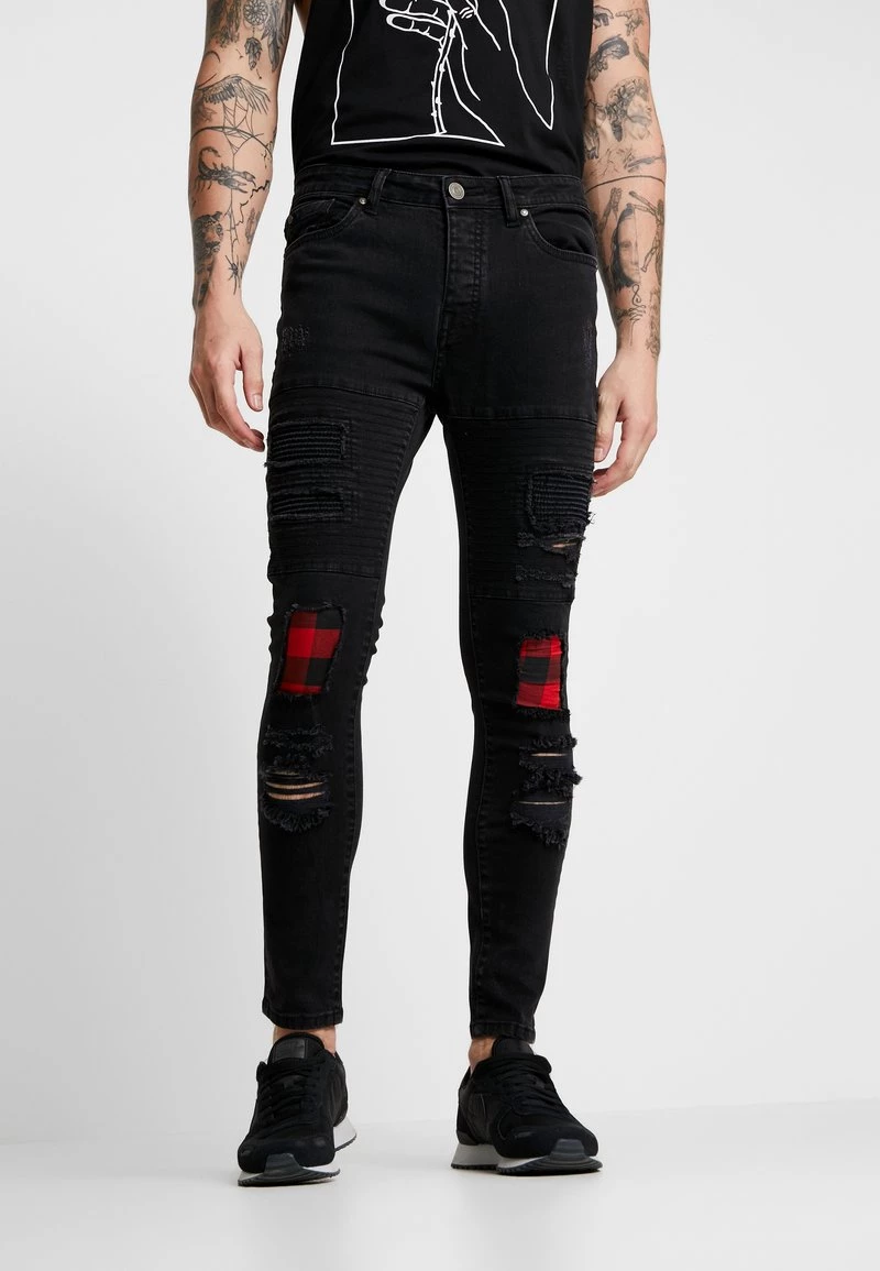 Promoción 🎁 Brave Soul VEGAS - Vaqueros Pitillo - Charcoal Wash/red, Hombre 🔥