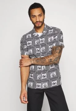 Venta express ✔️ Brave Soul MOSAIC - Camisa - Black/white, Hombre ⌛
