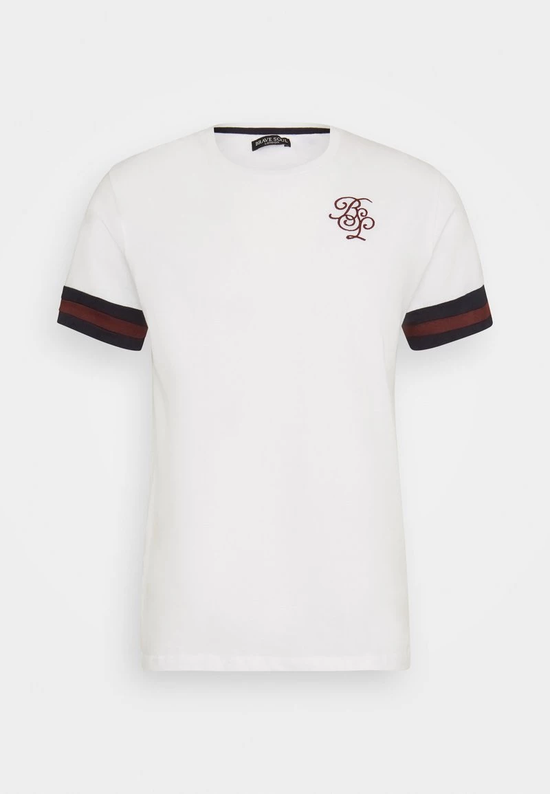 Presupuesto 🛒 Brave Soul DRUMMOND - Camiseta Estampada - Optic White/rich Navy/burgundy, Hombre ✨ - Imagen 6