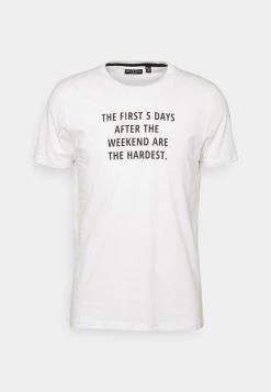 Cupón 😀 Brave Soul Camiseta Estampada - White, Hombre 👏