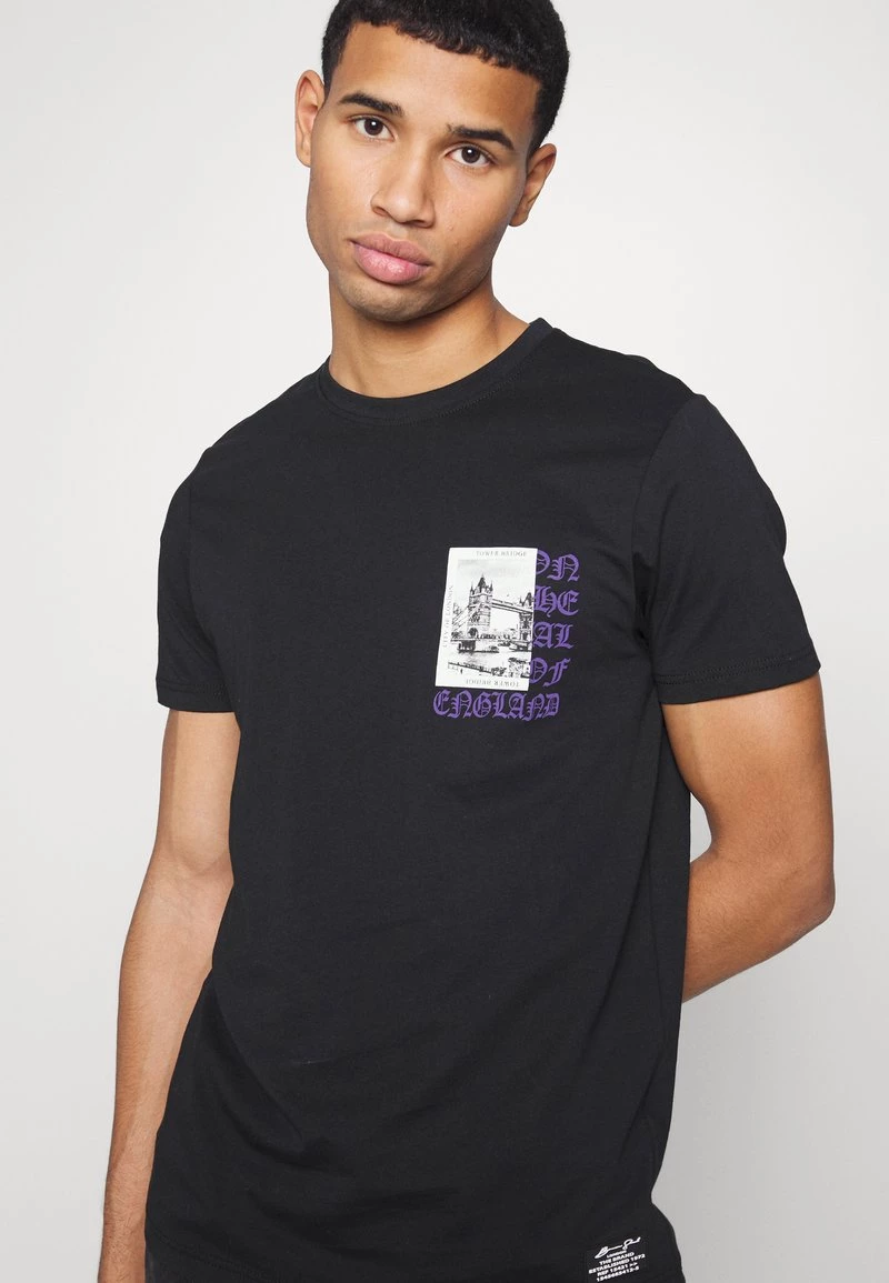 Lo mas barato ⭐ Brave Soul Camiseta Estampada - Jet Black/multicolour, Hombre 🔔 - Imagen 5