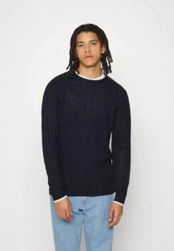 Las mejores reseñas de 🎉 Brave Soul CLIFF - Jersey De Punto - Midnight Navy/oatmeal, Hombre 🛒