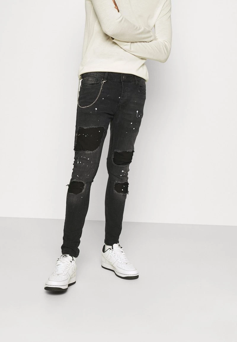 Venta al por mayor 💯 Brave Soul ROME - Vaqueros Pitillo - Charcoal, Hombre 💯