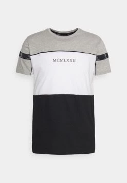 Descuento 🛒 Brave Soul Camiseta Estampada - Light Grey Marl/optic White/jet Black, Hombre 🌟