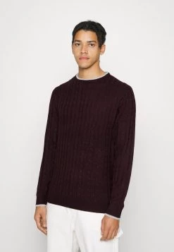 Mejor precio 😉 Brave Soul Jersey De Punto - Oxblood/silver Grey, Hombre 💯