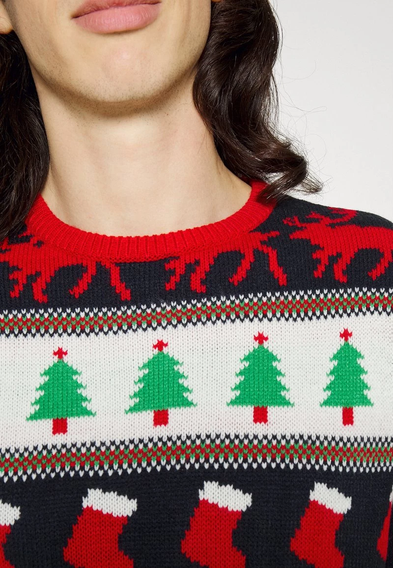 Venta express ✨ Brave Soul FAIRISLE - Jersey De Punto - Red/multi Colour, Hombre 🛒 - Imagen 6