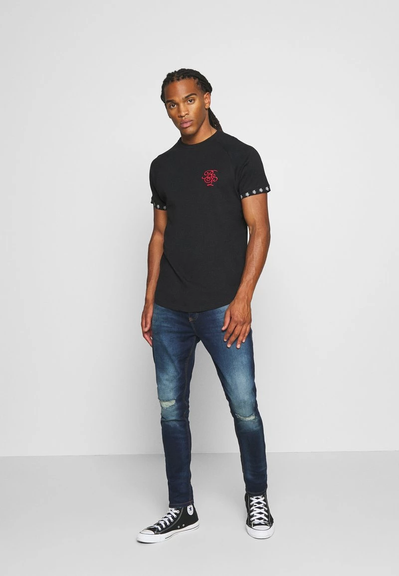 Mejor trato 😀 Brave Soul Camiseta Estampada - Jet Black/ Red, Hombre ❤️ - Imagen 2