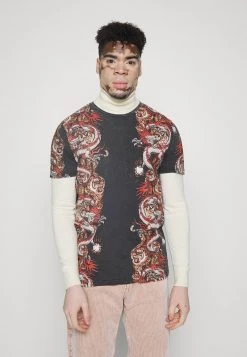 Gran venta ⭐ Brave Soul Camiseta Estampada - Black Acid Wash, Hombre 🤩