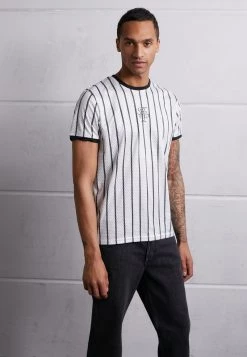 Lo mas barato 🎁 Brave Soul ALFONZ - Camiseta Estampada - Optic White/jet Black, Hombre 😀