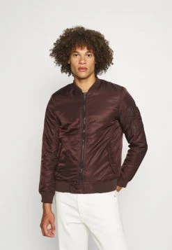 mejor venta 🎁 Brave Soul OSLOPKC - Chaquetas Bomber - Burgundy, Hombre 👏