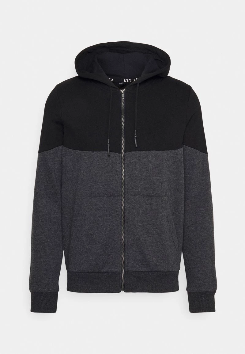 Gran venta 💯 Brave Soul Sudadera Con Cremallera - Jet Black/dark Charcoal Marl, Hombre 😍