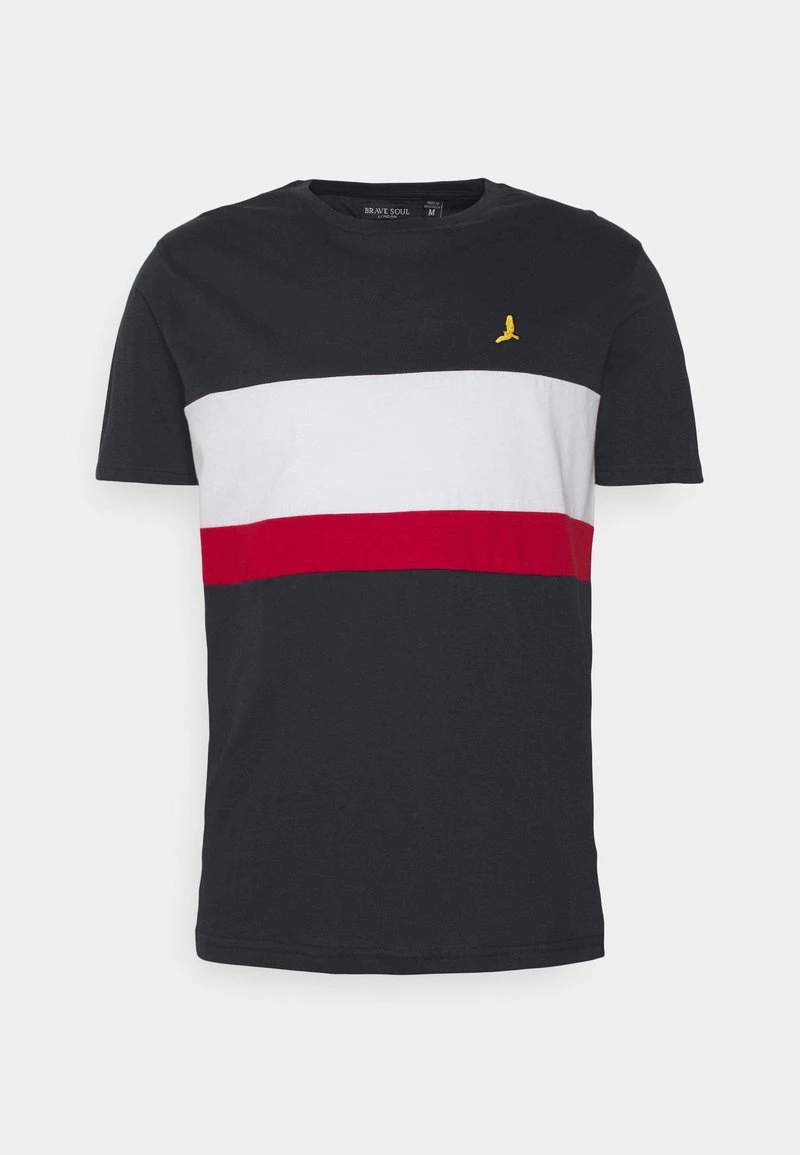 Para estrenar 🧨 Brave Soul ALLEN - Camiseta Estampada - Dark Navy /optic White / Red, Hombre 🤩