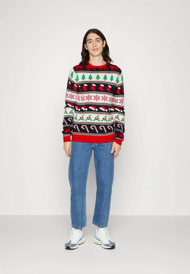 Venta express ✨ Brave Soul FAIRISLE - Jersey De Punto - Red/multi Colour, Hombre 🛒 - Imagen 2