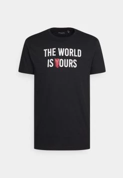 Venta al por mayor 🛒 Brave Soul Camiseta Estampada - Jet Black, Hombre 👍