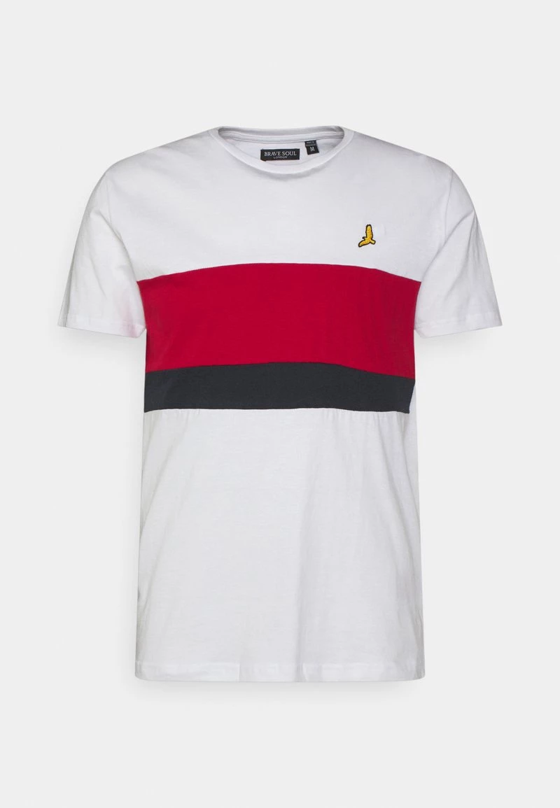 Mejor trato 😀 Brave Soul ALLEN - Camiseta Estampada - Optic White/red/navy, Hombre 👍