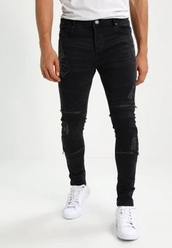 Lo mas barato 😍 Brave Soul ELBA - Vaqueros Pitillo - Charcoal Grey, Hombre 👏