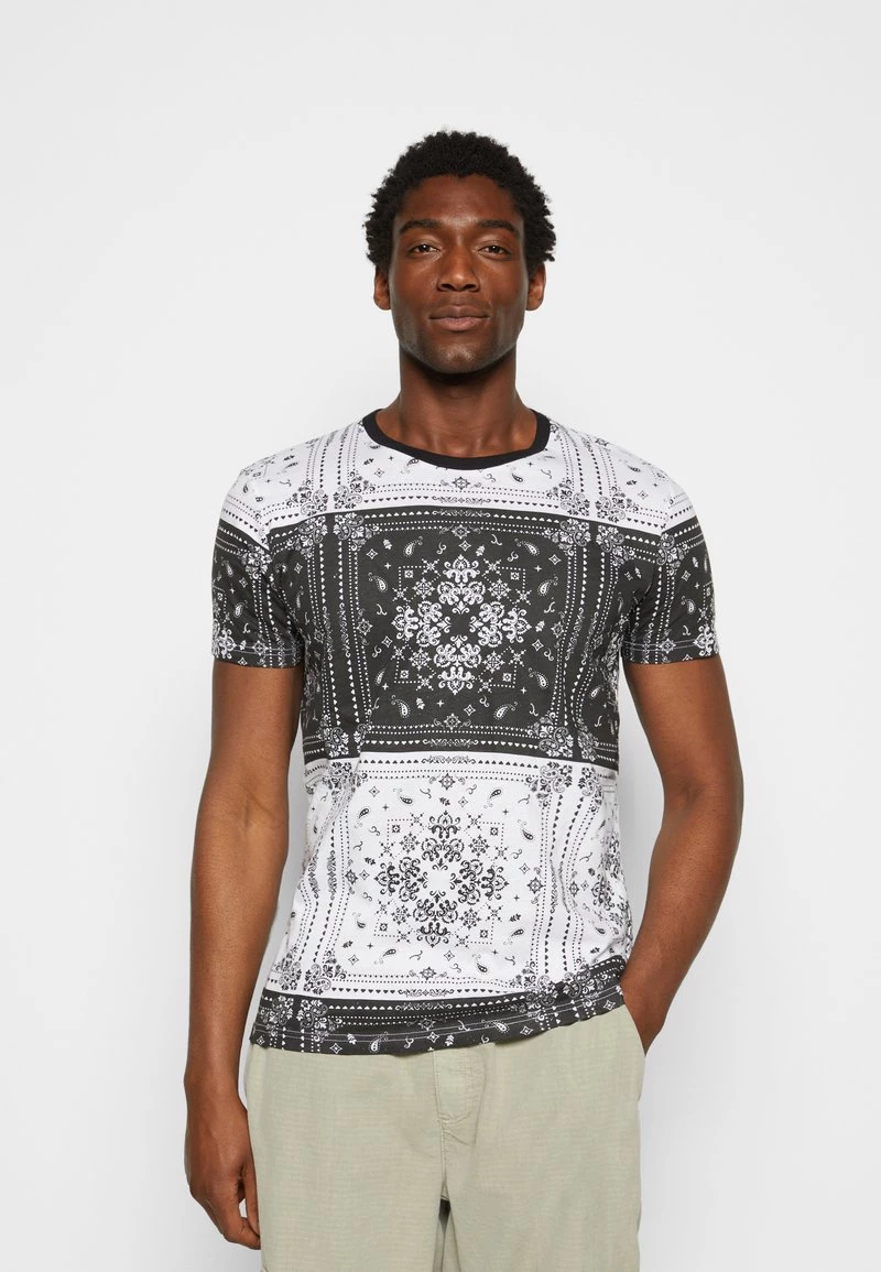 Presupuesto 🎁 Brave Soul RUTLAND - Camiseta Estampada - Black/white, Hombre 👏 - Imagen 3