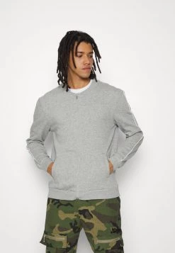 ofertas 🧨 Brave Soul Sudadera Con Cremallera - Light Grey Marl/optic White, Hombre 🎉