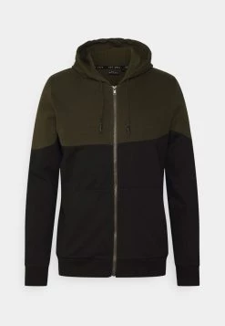 Descuento 👏 Brave Soul FODENC - Sudadera Con Cremallera - Mid Khaki/jet Black, Hombre 🎁