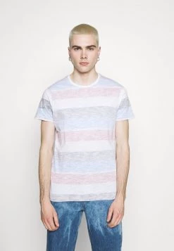 Mejor trato 👏 Brave Soul RANGE - Camiseta Estampada - Optic White/rich Navy/red/turquoise, Hombre 🧨