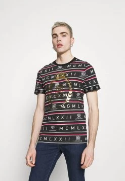 Gran venta 🎁 Brave Soul ROW - Camiseta Estampada - Jet Black/red/white/gold, Hombre 🧨