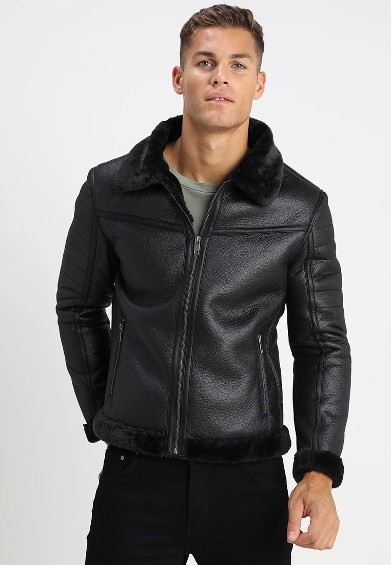 Toma de corriente 🥰 Brave Soul BLACKOUT - Chaqueta De Cuero Sintético - Black, Hombre 😉