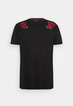 Venta express 🛒 Brave Soul LANTANA - Camiseta Estampada - Jet Black, Hombre 😍