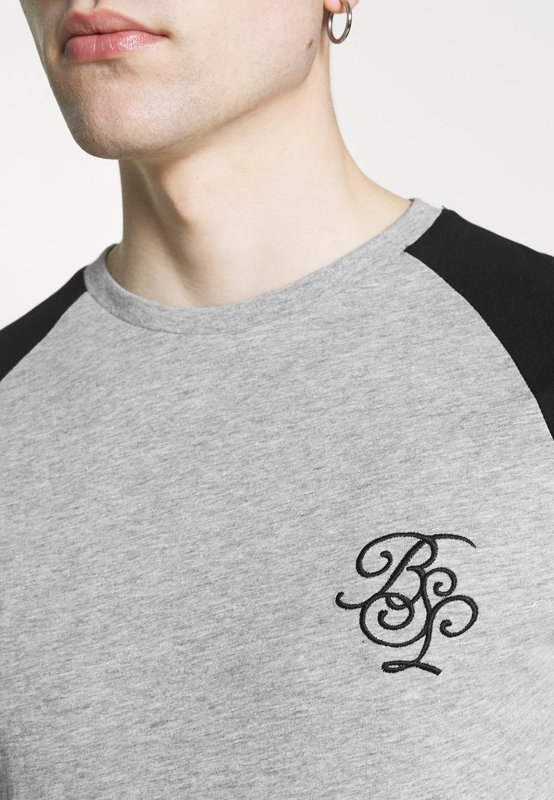 Presupuesto 😍 Brave Soul Camiseta Estampada - Light Grey Marl/ Black, Hombre 💯 - Imagen 6